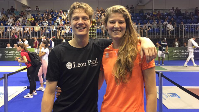 Eline Rentier WK Schermen met Daniël Giacon