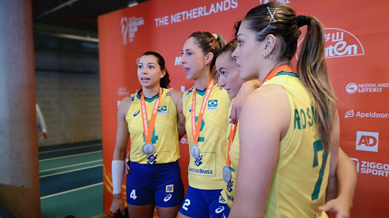 Brazilië na afloop WK Volleybal