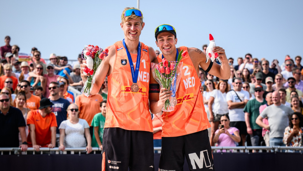 Matthew Immers en Steven van de Velden brons op EK Beachvolleybal 2024 Foto: CEV/Nevobo