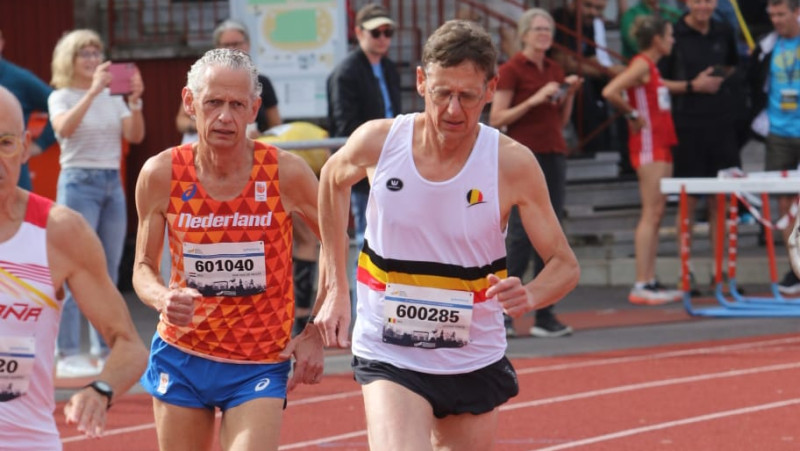 Rob van de Graaf in actie bij WK Atletiek Masters 2024