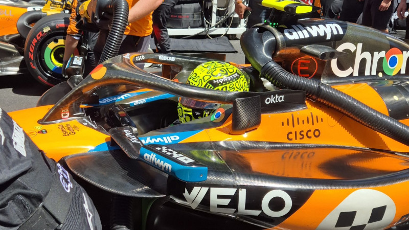 Pole sitter Lando Norris in Monaco 2025 Foto: Ronald Vording