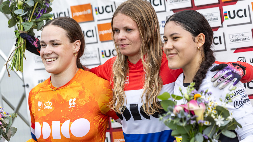 World Cup BMX Papendal 2025 podium U23 vrouwen Foto: UCI BMX Racing World Cup 2025