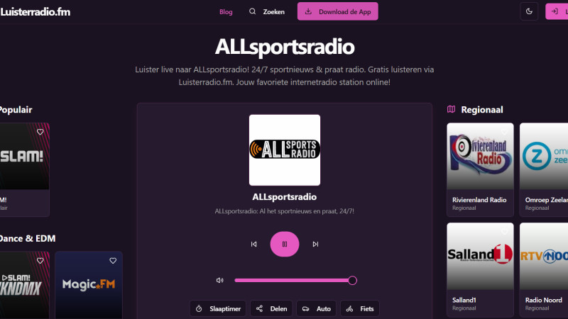 ASR op Luisterradio.fm