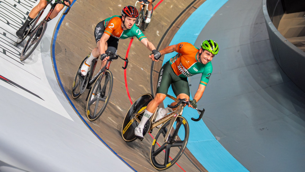 Yoeri Havik en Iúri Leitão op dag 1 WielerZesdaagse Rotterdam 2025 Foto: Stephan Tellier