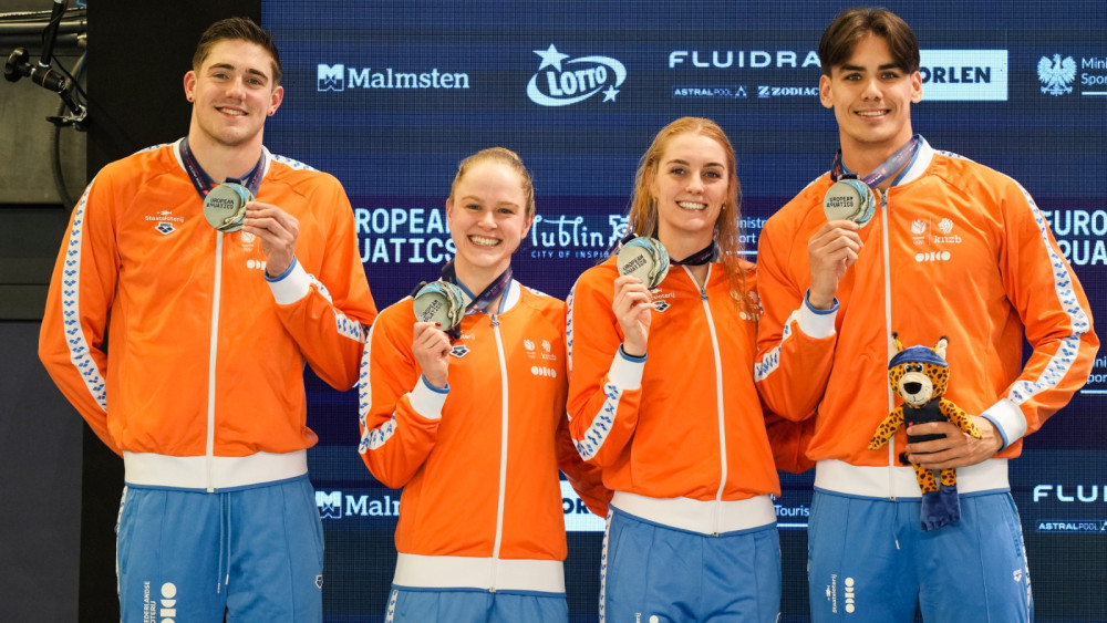 Caspar Corbeau en Marrit Steenbergen met goud Foto: Aleksandra Szmigiel