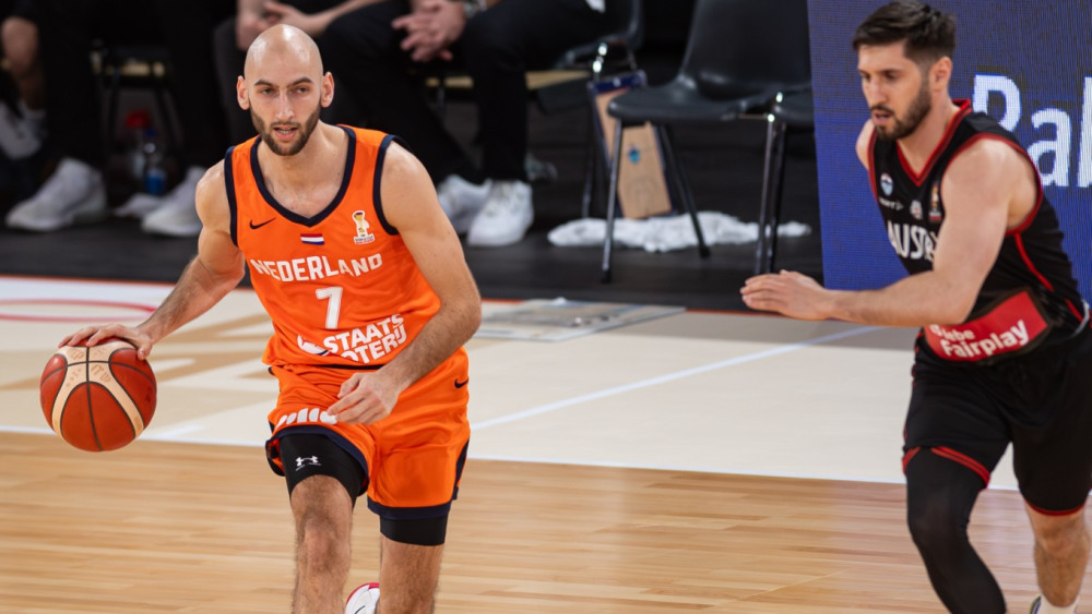 Marijn Ververs in actie voor Nederland Foto: Robert Verboon / Basketball.nl