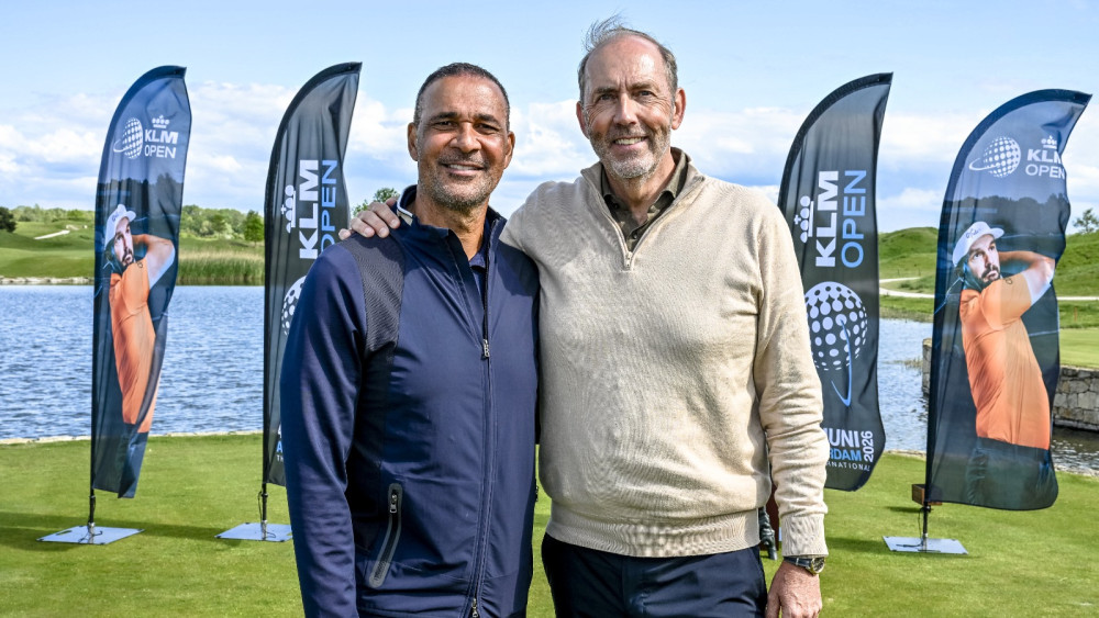 Ruud Gullit en Daan Slooter KLM Open Foto: Jan Kok